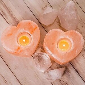 Himalayan Salt Tealight Heart Candle Holders (Pack of 2)